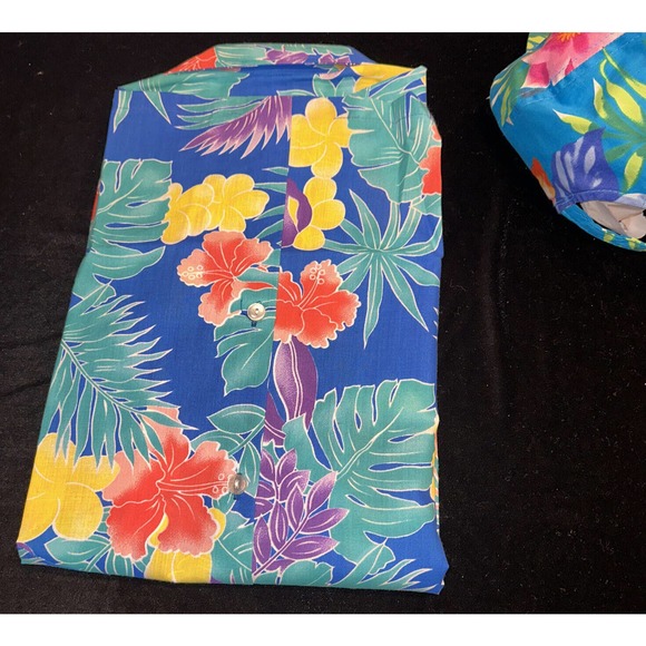 Vintage 1970s Hawaii Button Up Shirt & Hat Sz Large In Mint Unworn Condition! - Picture 6 of 16